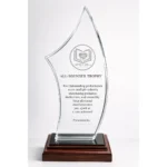 Crystal Memento rounded size 14*10 cm Crystal with black base | Primora Gifts - Image 7