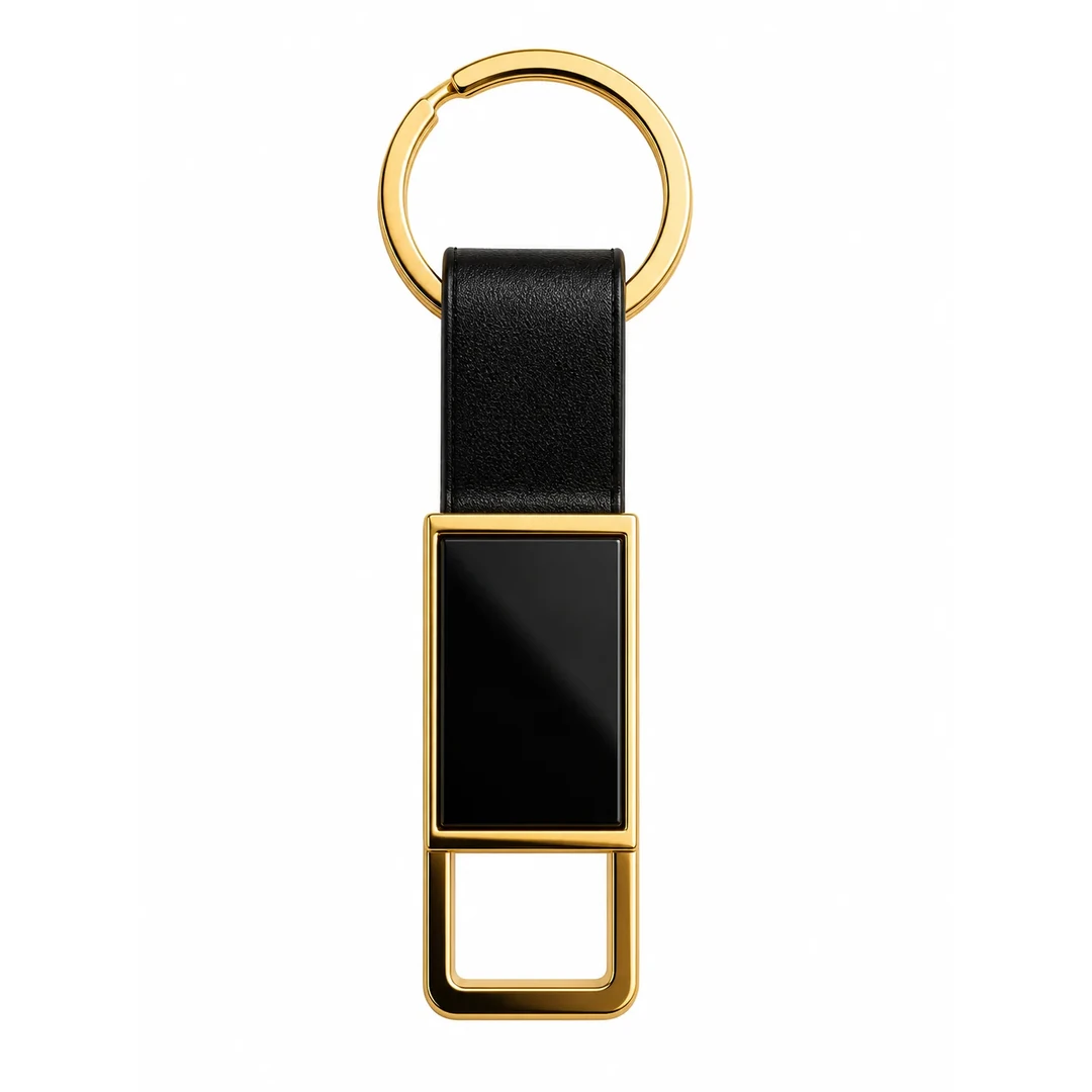 primora-51f580135804-PG-KC-07-Black-and-Gold.webp Keychain Black and Gold | Primora Gifts - Image 1