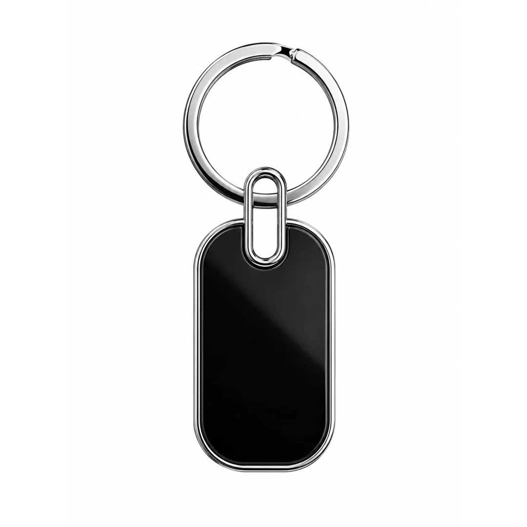 primora-580eed1d176c-PG-KC02-Metal-Black.webp Keychain rectangular Black Metal | Primora Gifts - Image 1