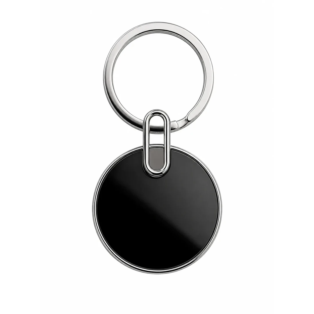 primora-a113334fbf1a-PG-KC01-Black-Metal.webp Keychain round Black Metal | Primora Gifts - Image 1