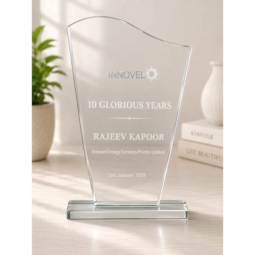 primora-a68b1a24874f-PG-ESC-106A.webp Crystal Memento Economic Glass Momento 19.5*12 cm | Primora Gifts - Image 1