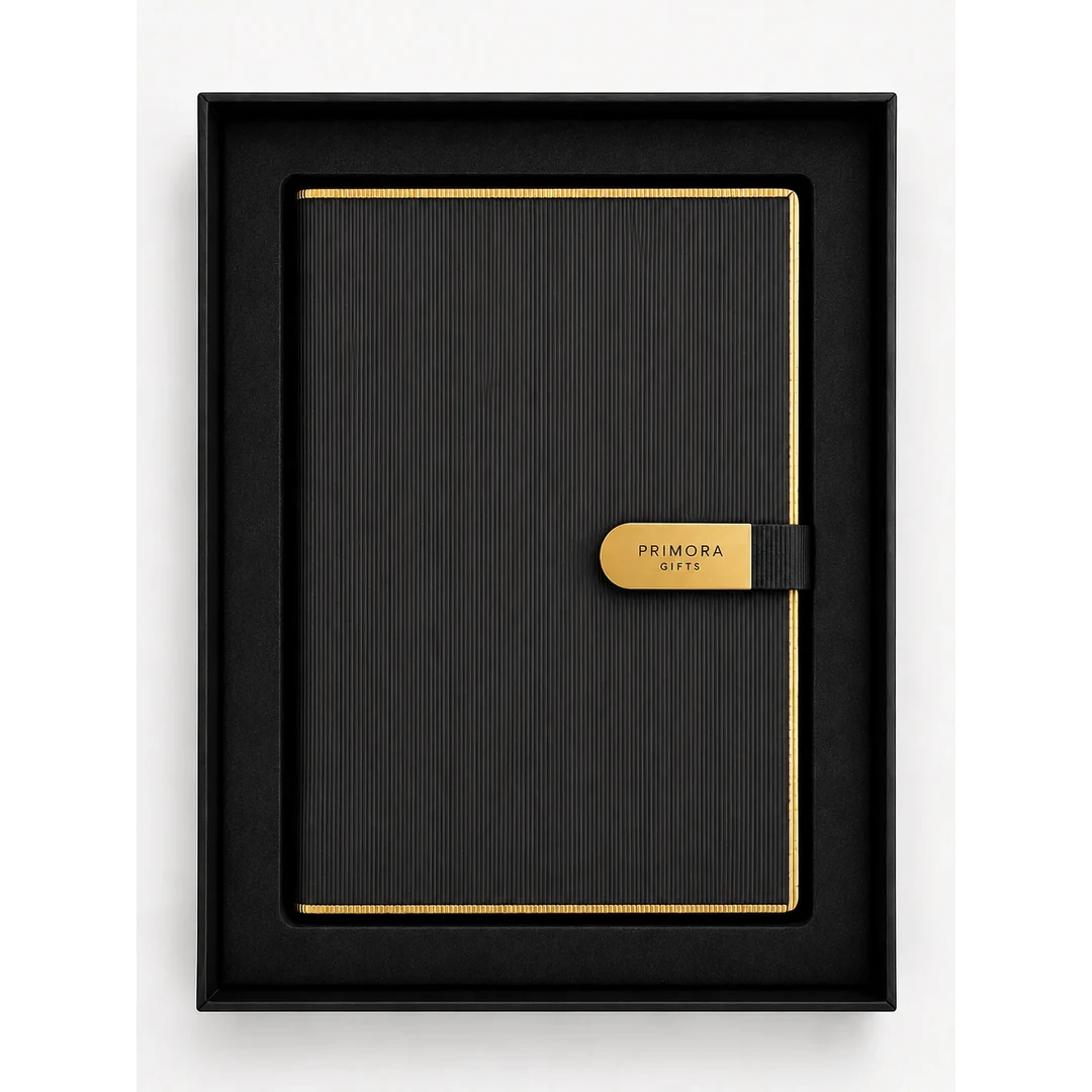primora-b77885b2c396-PG-NB13-Black-Gold.webp Diaries Black Dairy | Primora Gifts - Image 1