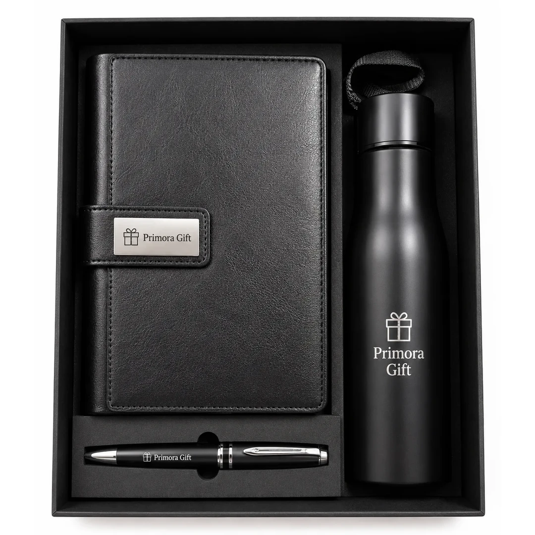 primora-dfd40a88e35c-PG314-Black-BDP01.webp Joining Kit Black Pen, Diar & Bottle | Primora Gifts - Image 1