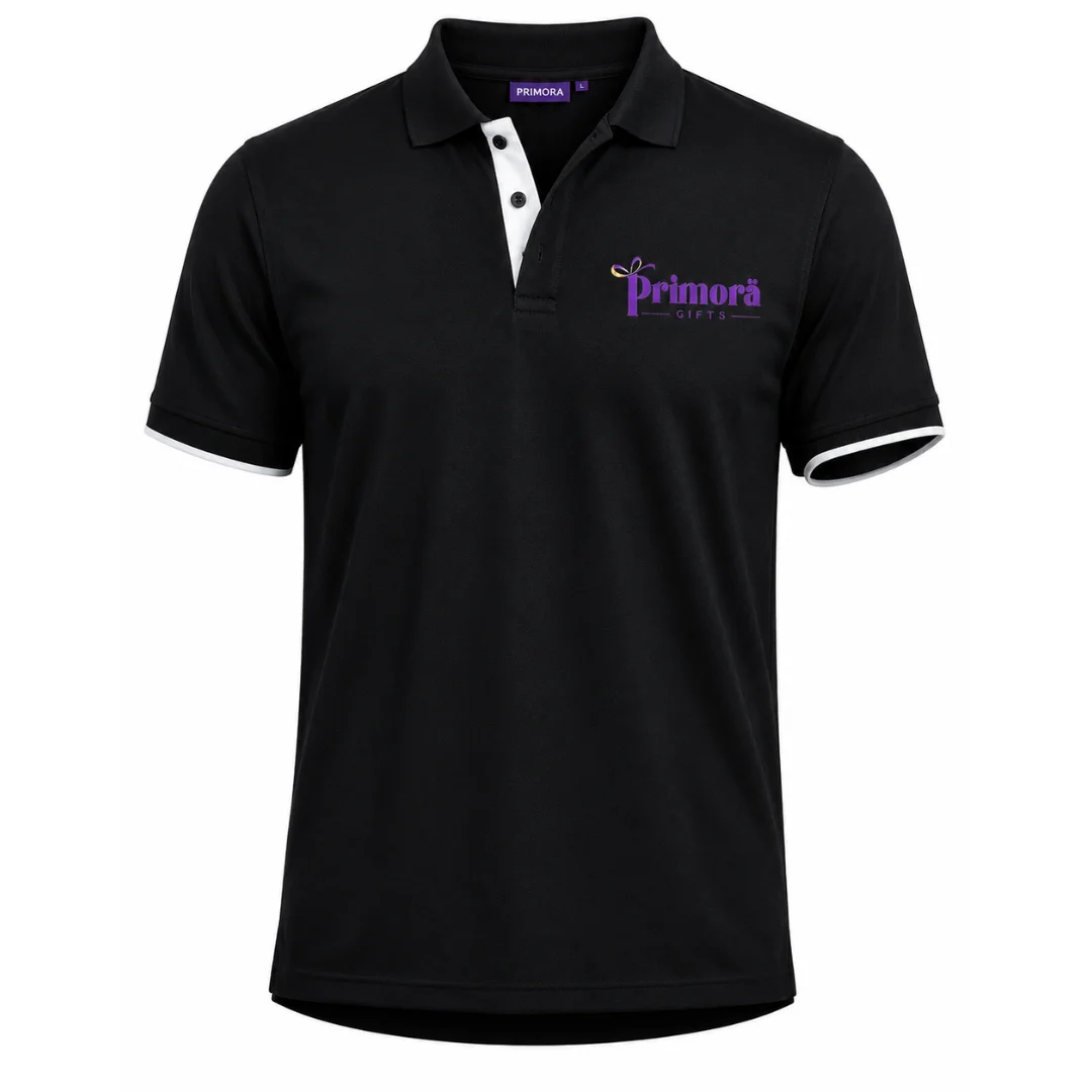 13 Plain Cotton Polo T-shirt - Image 1