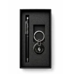 Pen + Keychain Set Corporate Gift Box Black | Primora Gifts