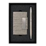 Metal Pen & Card Holder - 2 in 1 Set