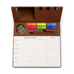 Weekly Planner with Mobile Stand & Pen Holder (Brown)
